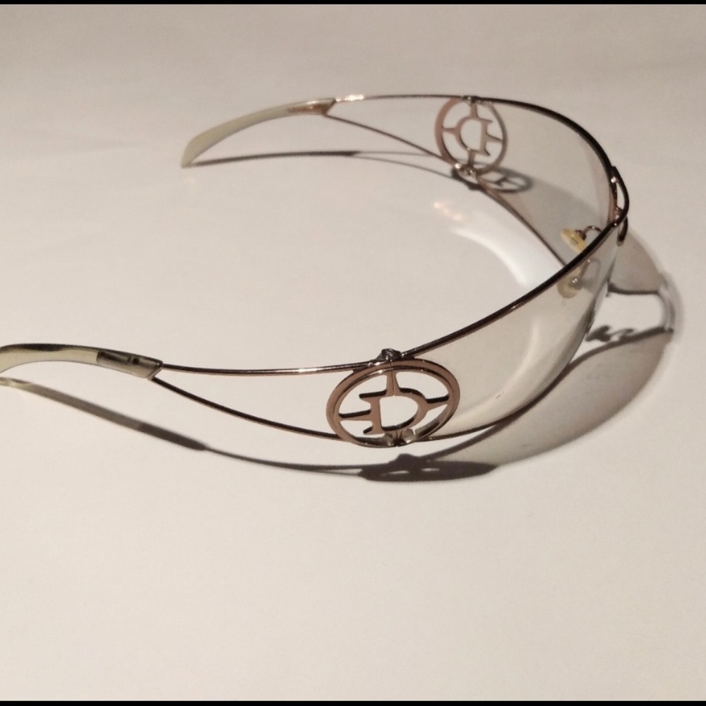 DIOR VINTAGE CALANDRE WRAPAROUND SUNGLASSES